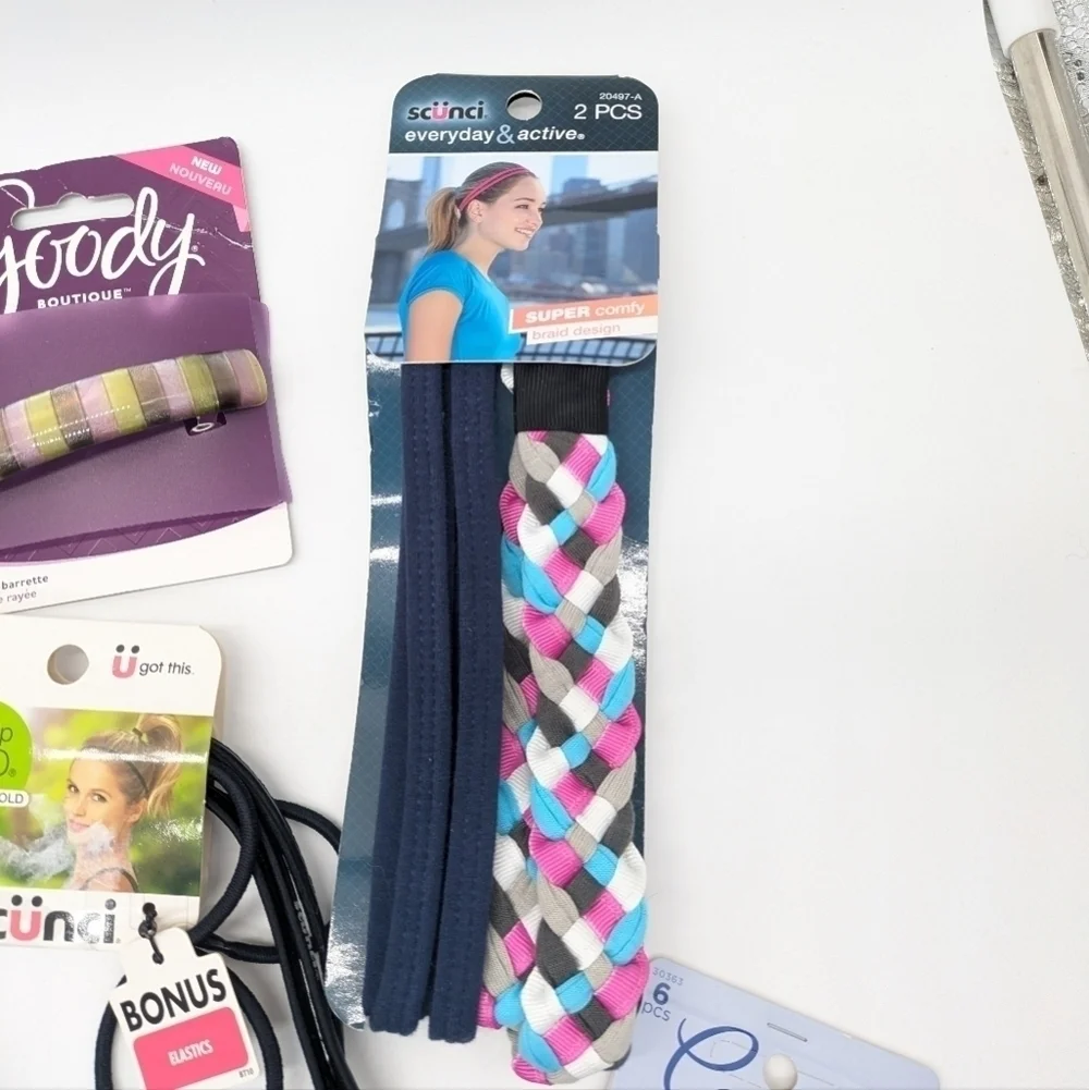 Scunci Goody & Basic Solutions headband and clip bundle